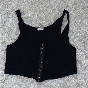 Brandy Melville Black Button Down Tank Top
